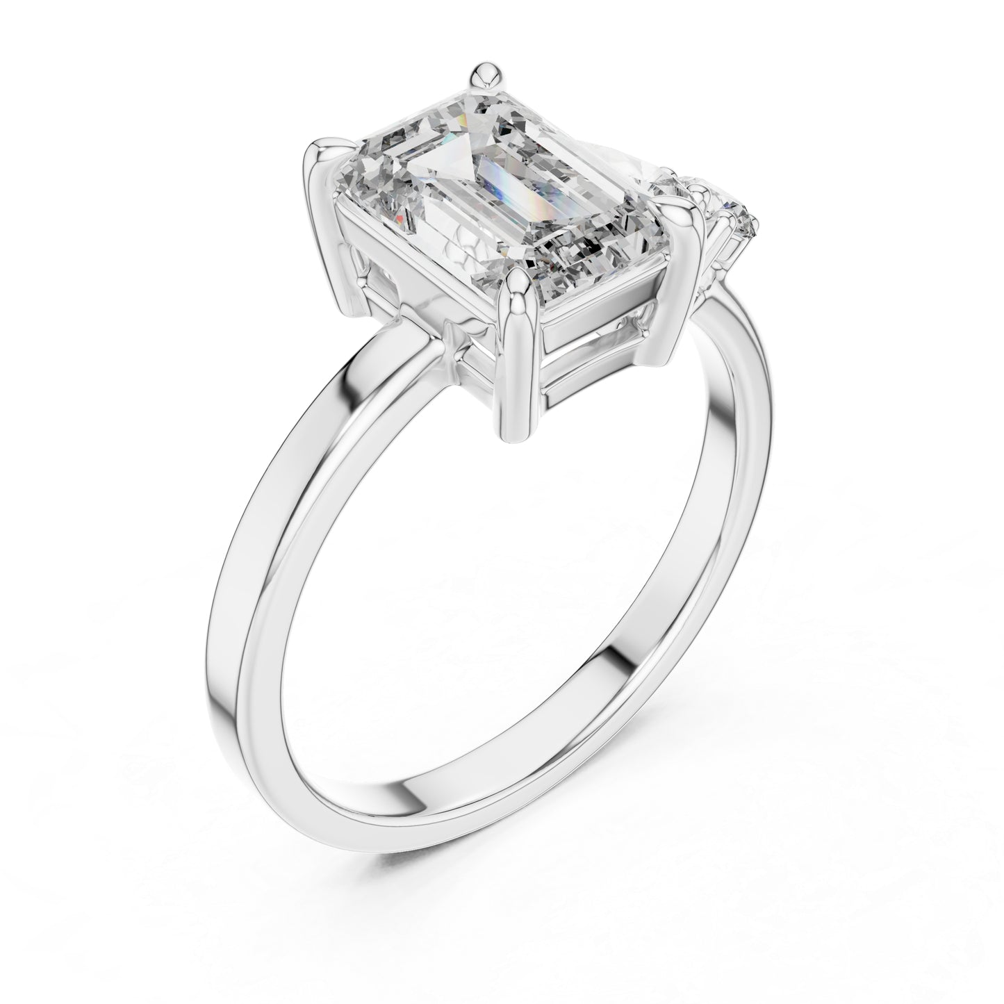 Women’s Diamond Drop Ring – Round Lab-Grown Stone in 18K White Gold – Pure Carat