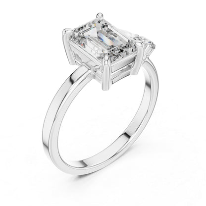 Women’s Diamond Drop Ring – Round Lab-Grown Stone in 18K White Gold – Pure Carat