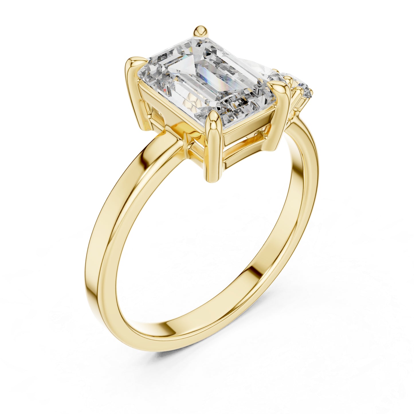 Women’s Diamond Drop Ring – Round Lab-Grown Stone in 18K White Gold – Pure Carat