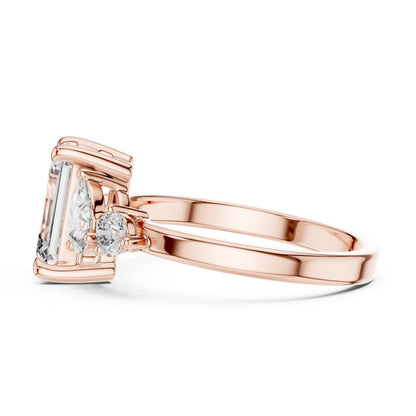 Women’s Diamond Drop Ring – Round Lab-Grown Stone in 18K White Gold – Pure Carat