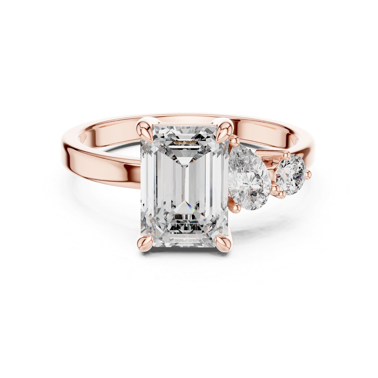 Women’s Diamond Drop Ring – Round Lab-Grown Stone in 18K White Gold – Pure Carat