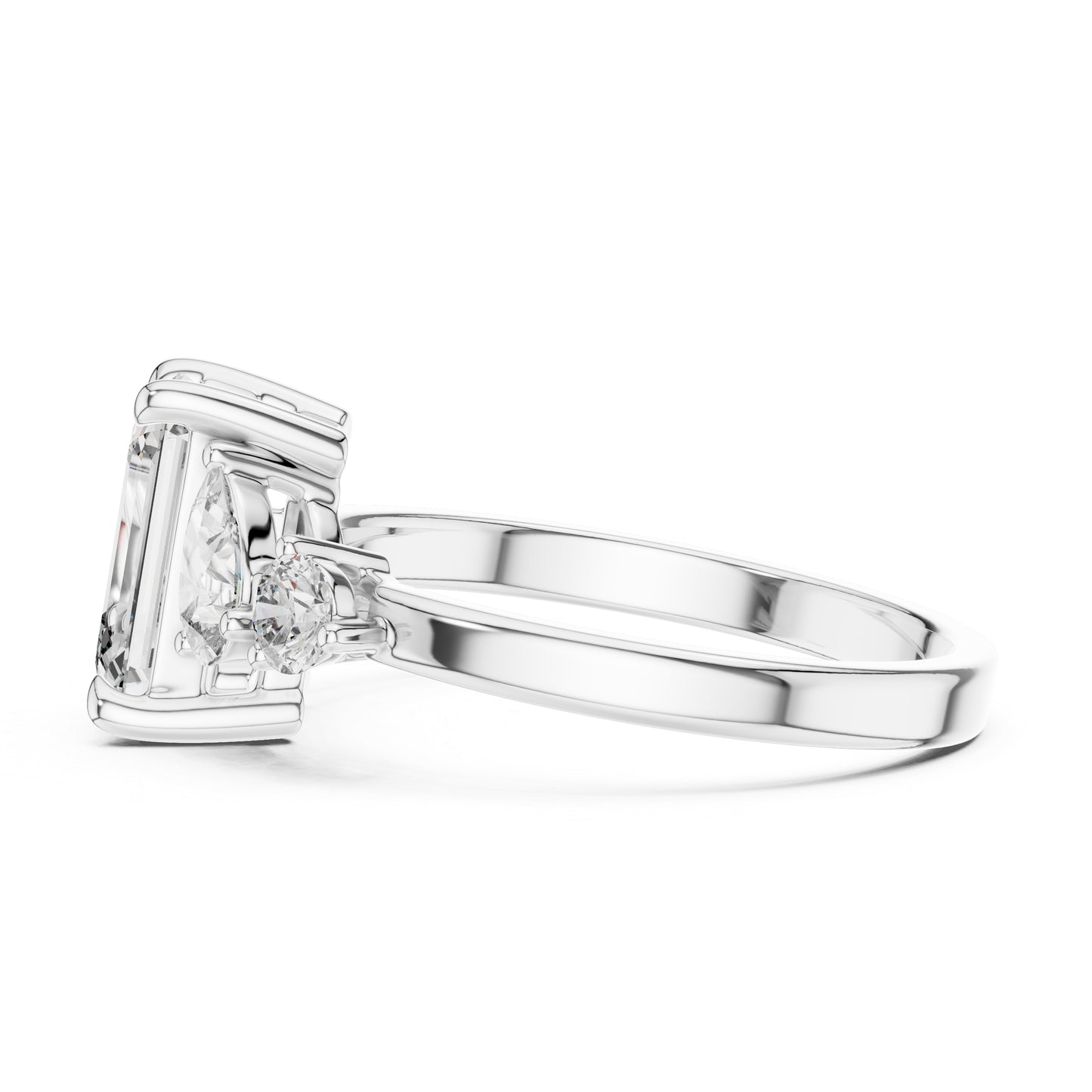 Women’s Diamond Drop Ring – Round Lab-Grown Stone in 18K White Gold – Pure Carat