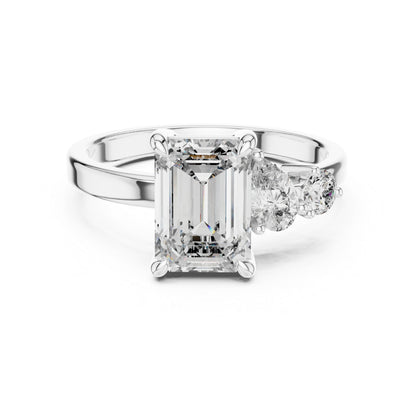 Women’s Diamond Drop Ring – Round Lab-Grown Stone in 18K White Gold – Pure Carat