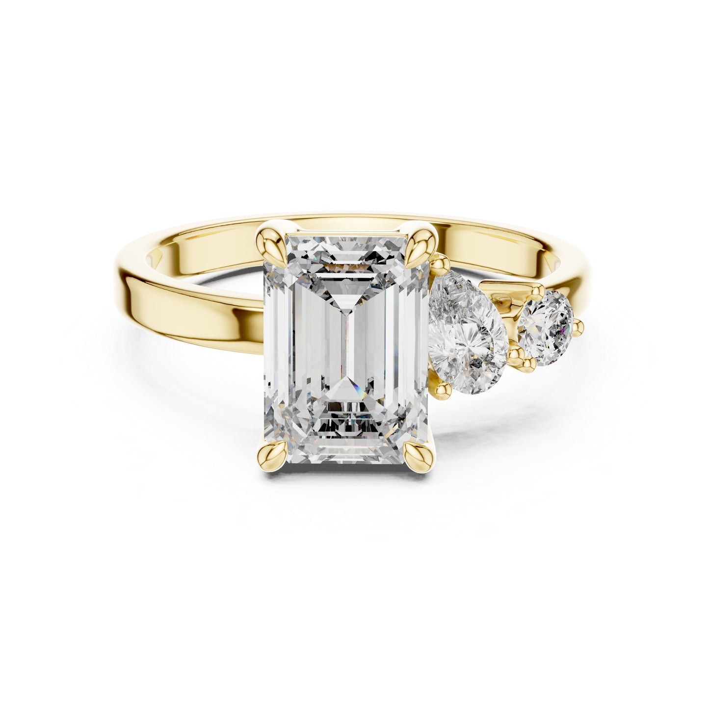 Women’s Diamond Drop Ring – Round Lab-Grown Stone in 18K White Gold – Pure Carat