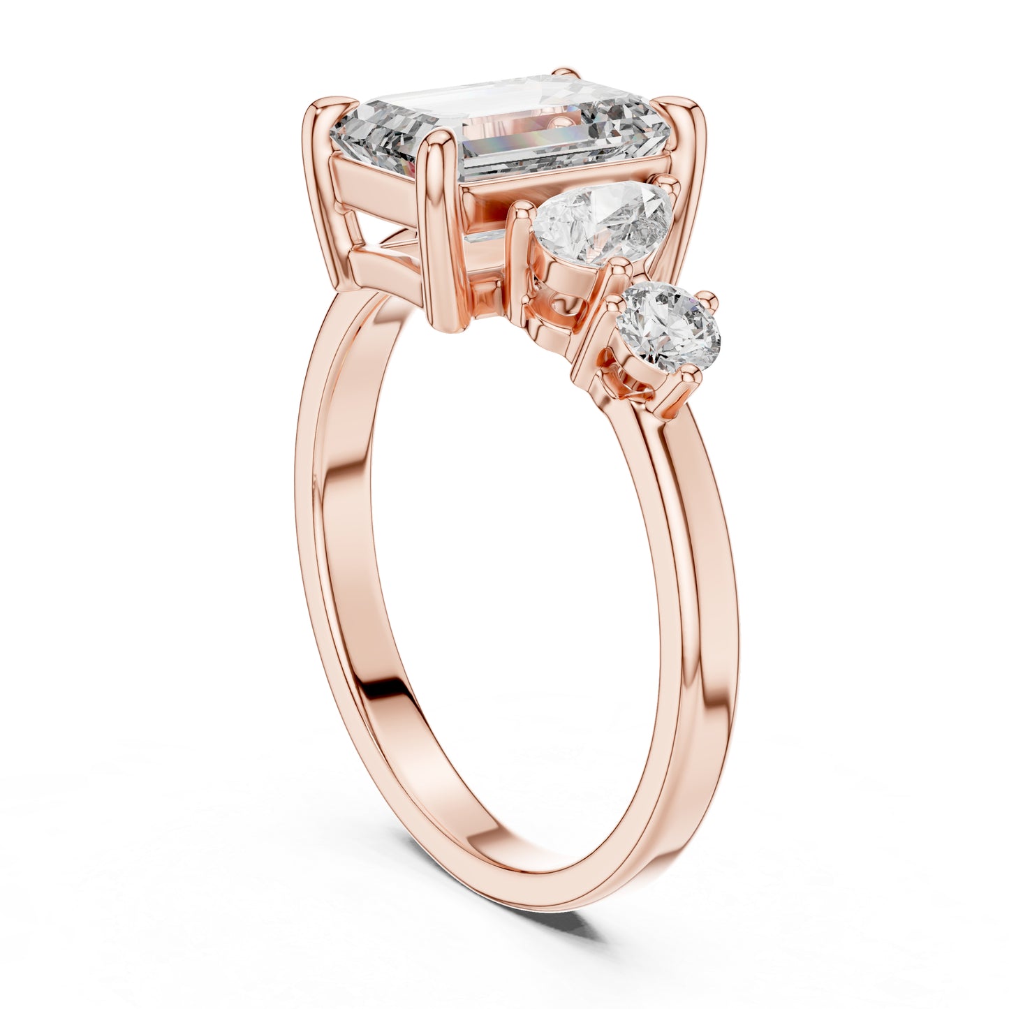 Women’s Diamond Drop Ring – Round Lab-Grown Stone in 18K White Gold – Pure Carat