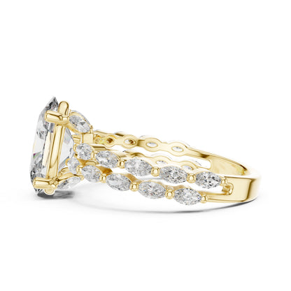 14K White Gold Marquise & Oval Lab-Grown Diamond Engagement Ring for Women - Pure Carat
