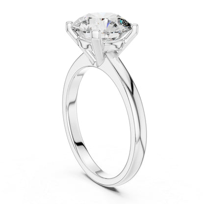 Pure Carat 18K Yellow Gold Party Wear Ring with Round Lab-Grown Diamond