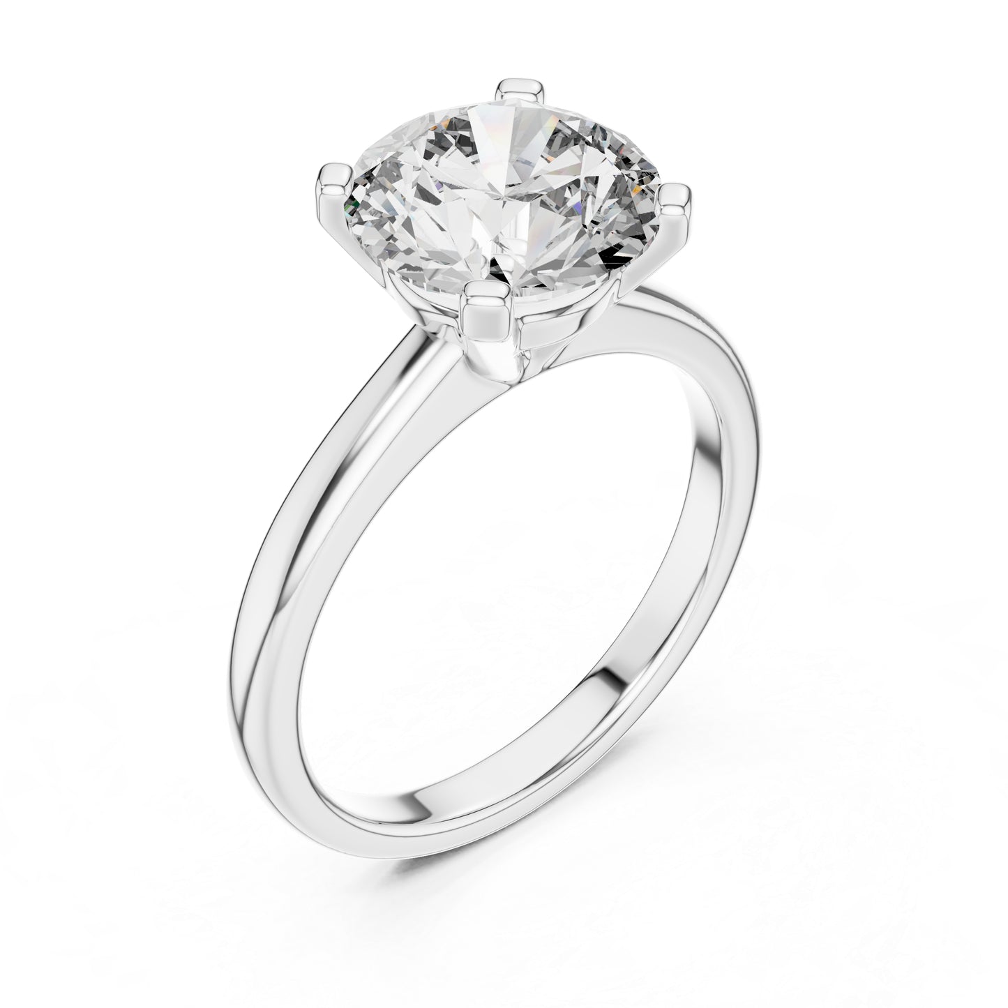 Pure Carat 18K Yellow Gold Party Wear Ring with Round Lab-Grown Diamond
