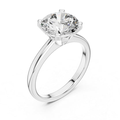 Pure Carat 18K Yellow Gold Party Wear Ring with Round Lab-Grown Diamond