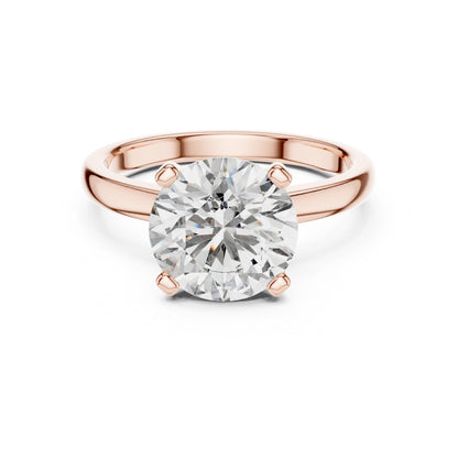 Pure Carat 18K Yellow Gold Party Wear Ring with Round Lab-Grown Diamond