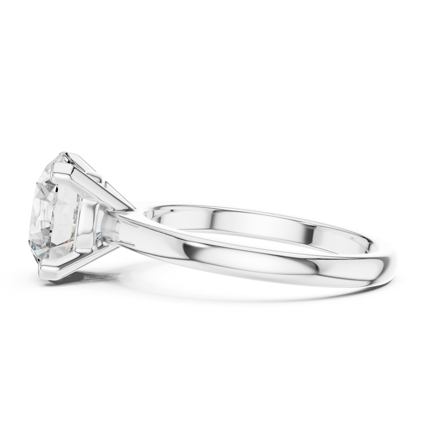 Pure Carat 18K Yellow Gold Party Wear Ring with Round Lab-Grown Diamond