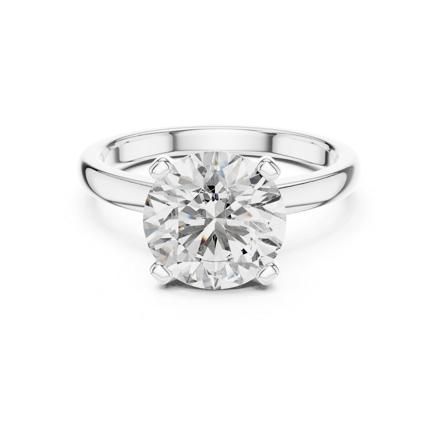 Pure Carat 18K Yellow Gold Party Wear Ring with Round Lab-Grown Diamond
