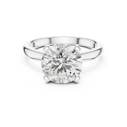 Pure Carat 18K Yellow Gold Party Wear Ring with Round Lab-Grown Diamond