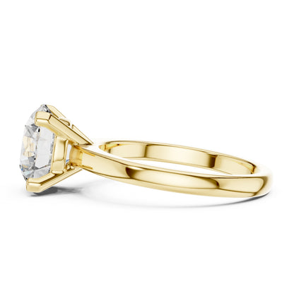 Pure Carat 18K Yellow Gold Party Wear Ring with Round Lab-Grown Diamond