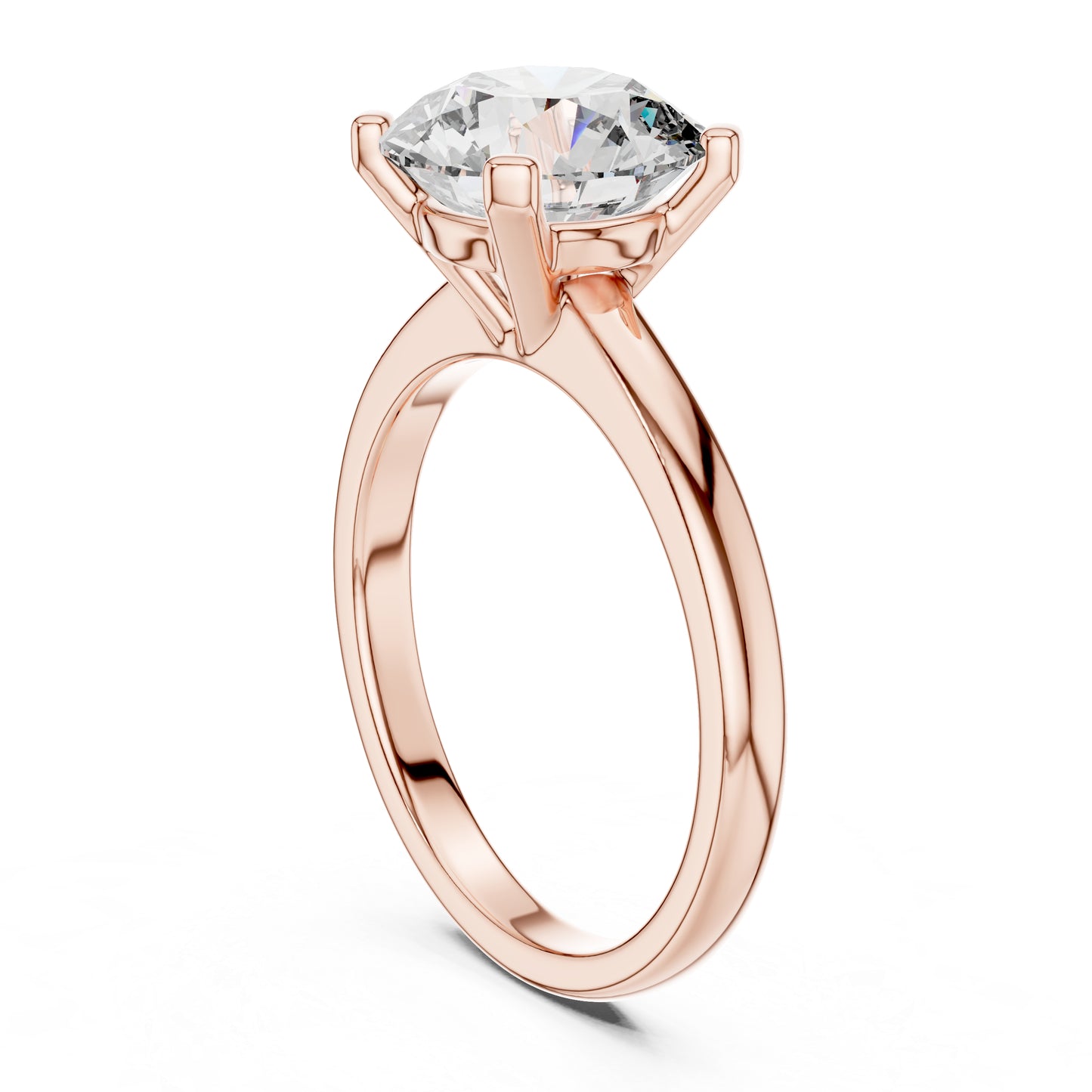Pure Carat 18K Yellow Gold Party Wear Ring with Round Lab-Grown Diamond