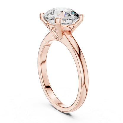 Pure Carat 18K Yellow Gold Party Wear Ring with Round Lab-Grown Diamond