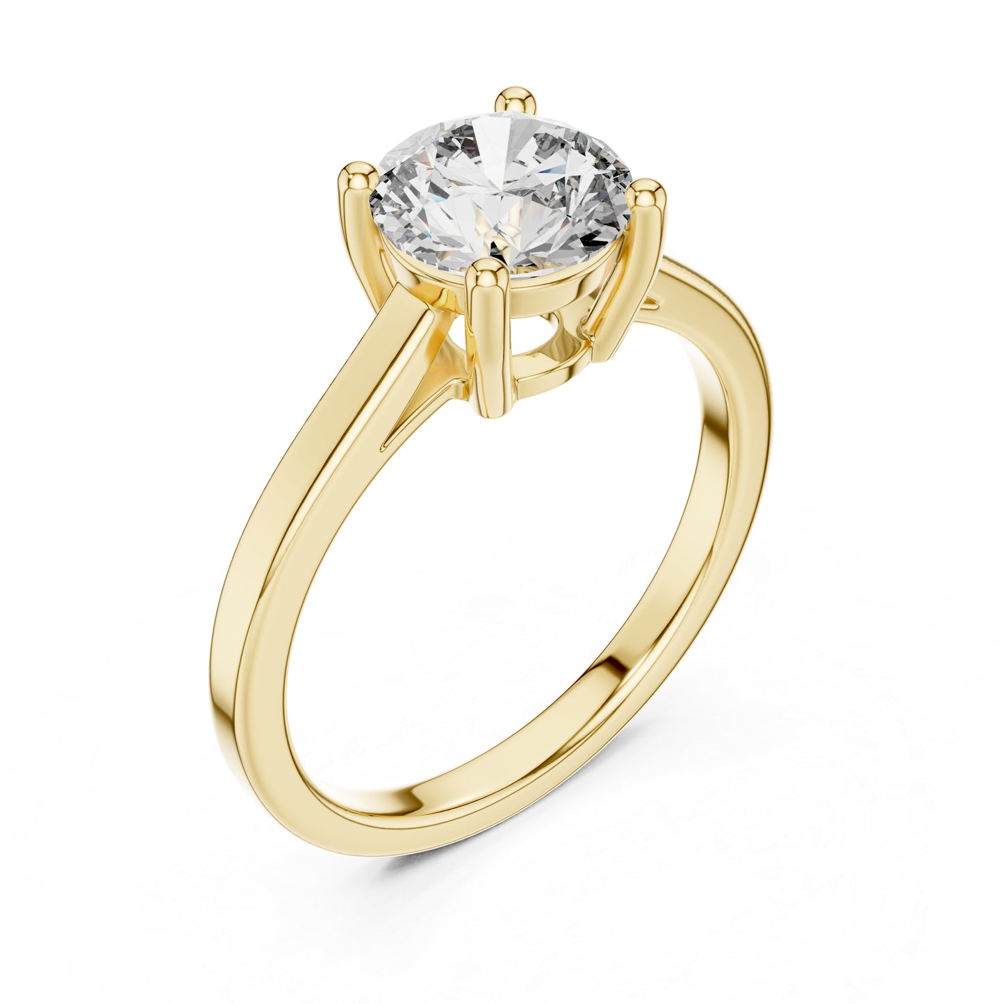 18K Rose Gold Round Lab-Grown Diamond Ring for Women - Office Wear - Pure Carat