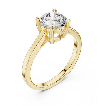 18K Rose Gold Round Lab-Grown Diamond Ring for Women - Office Wear - Pure Carat