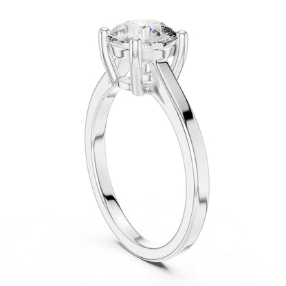 18K Rose Gold Round Lab-Grown Diamond Ring for Women - Office Wear - Pure Carat