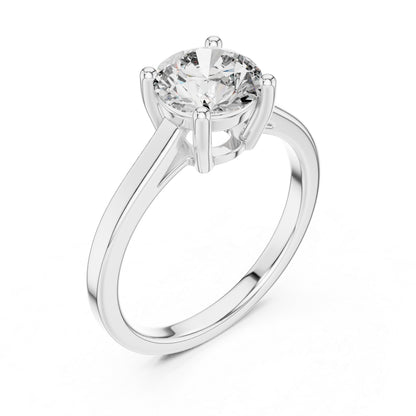 18K Rose Gold Round Lab-Grown Diamond Ring for Women - Office Wear - Pure Carat
