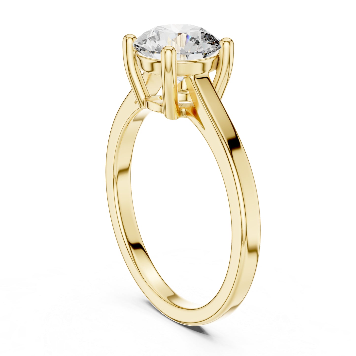 18K Rose Gold Round Lab-Grown Diamond Ring for Women - Office Wear - Pure Carat