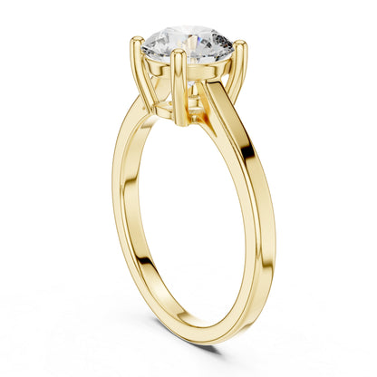 18K Rose Gold Round Lab-Grown Diamond Ring for Women - Office Wear - Pure Carat