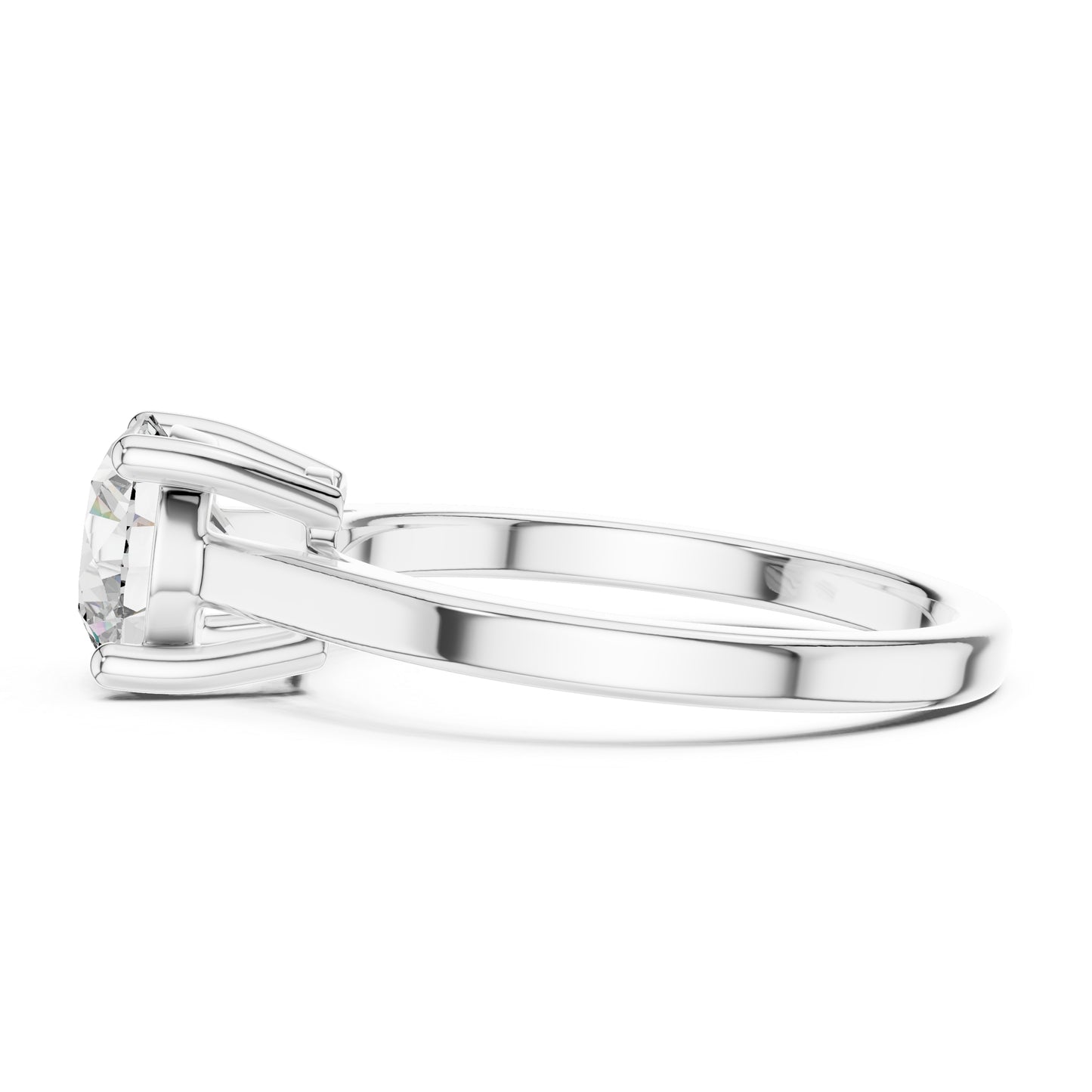 18K Rose Gold Round Lab-Grown Diamond Ring for Women - Office Wear - Pure Carat