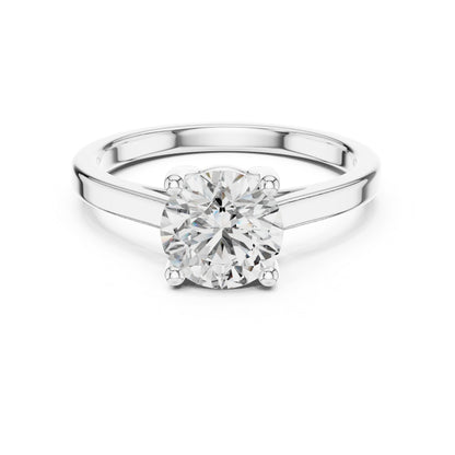 18K Rose Gold Round Lab-Grown Diamond Ring for Women - Office Wear - Pure Carat
