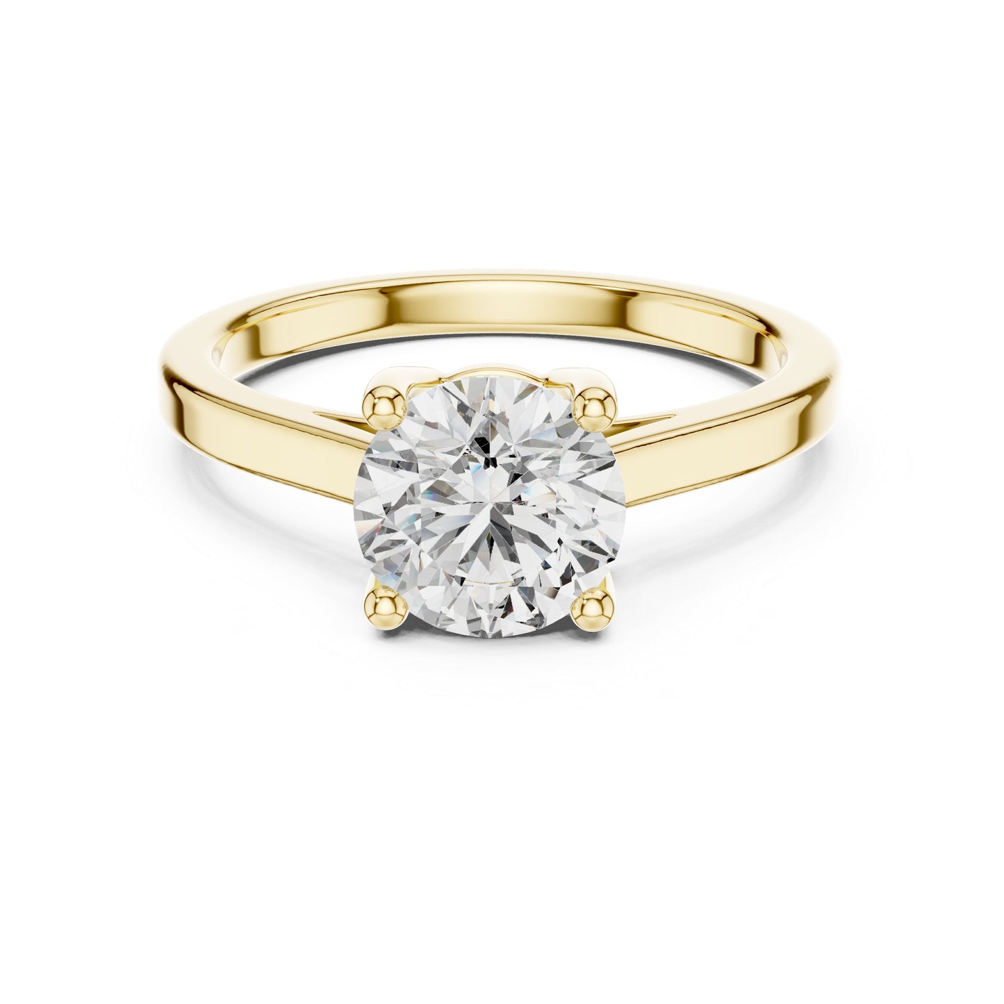 18K Rose Gold Round Lab-Grown Diamond Ring for Women - Office Wear - Pure Carat