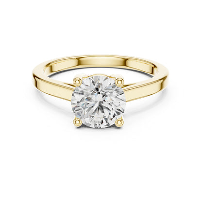 18K Rose Gold Round Lab-Grown Diamond Ring for Women - Office Wear - Pure Carat