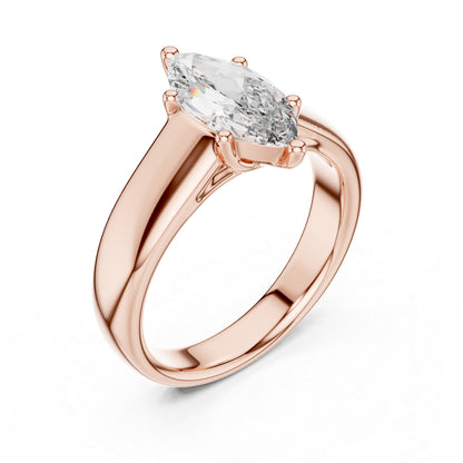 Marquise Lab-Grown Diamond Stud Ring in 14K Yellow Gold - Party Jewellery - Pure Carat