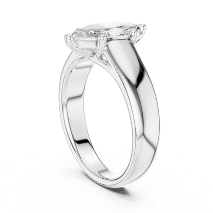 Marquise Lab-Grown Diamond Stud Ring in 14K Yellow Gold - Party Jewellery - Pure Carat