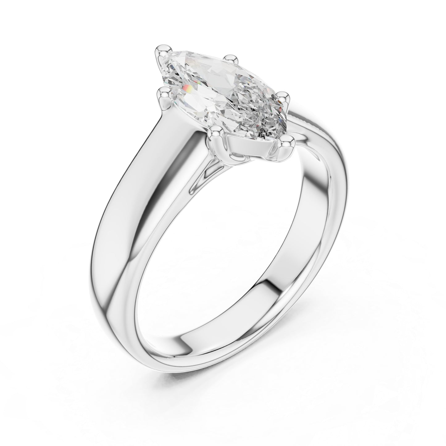 Marquise Lab-Grown Diamond Stud Ring in 14K Yellow Gold - Party Jewellery - Pure Carat
