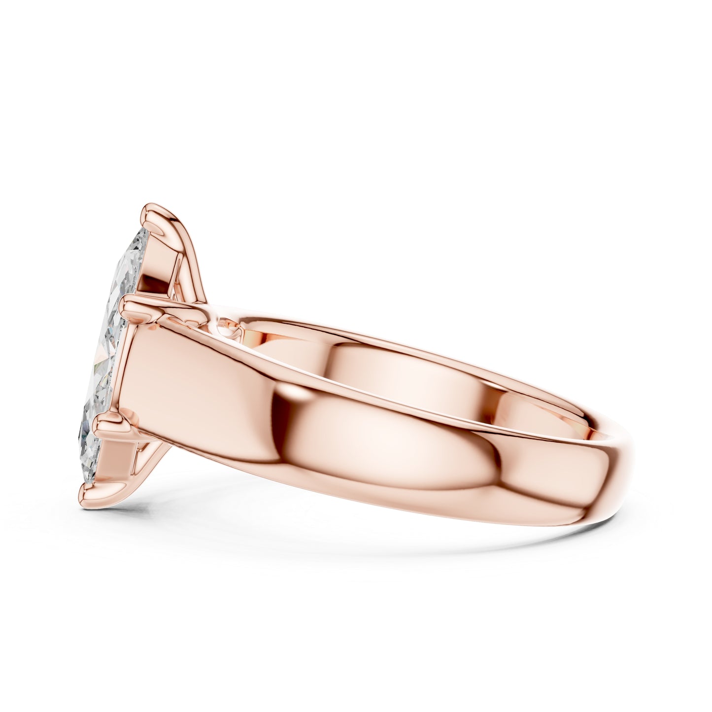 Marquise Lab-Grown Diamond Stud Ring in 14K Yellow Gold - Party Jewellery - Pure Carat