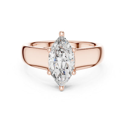 Marquise Lab-Grown Diamond Stud Ring in 14K Yellow Gold - Party Jewellery - Pure Carat