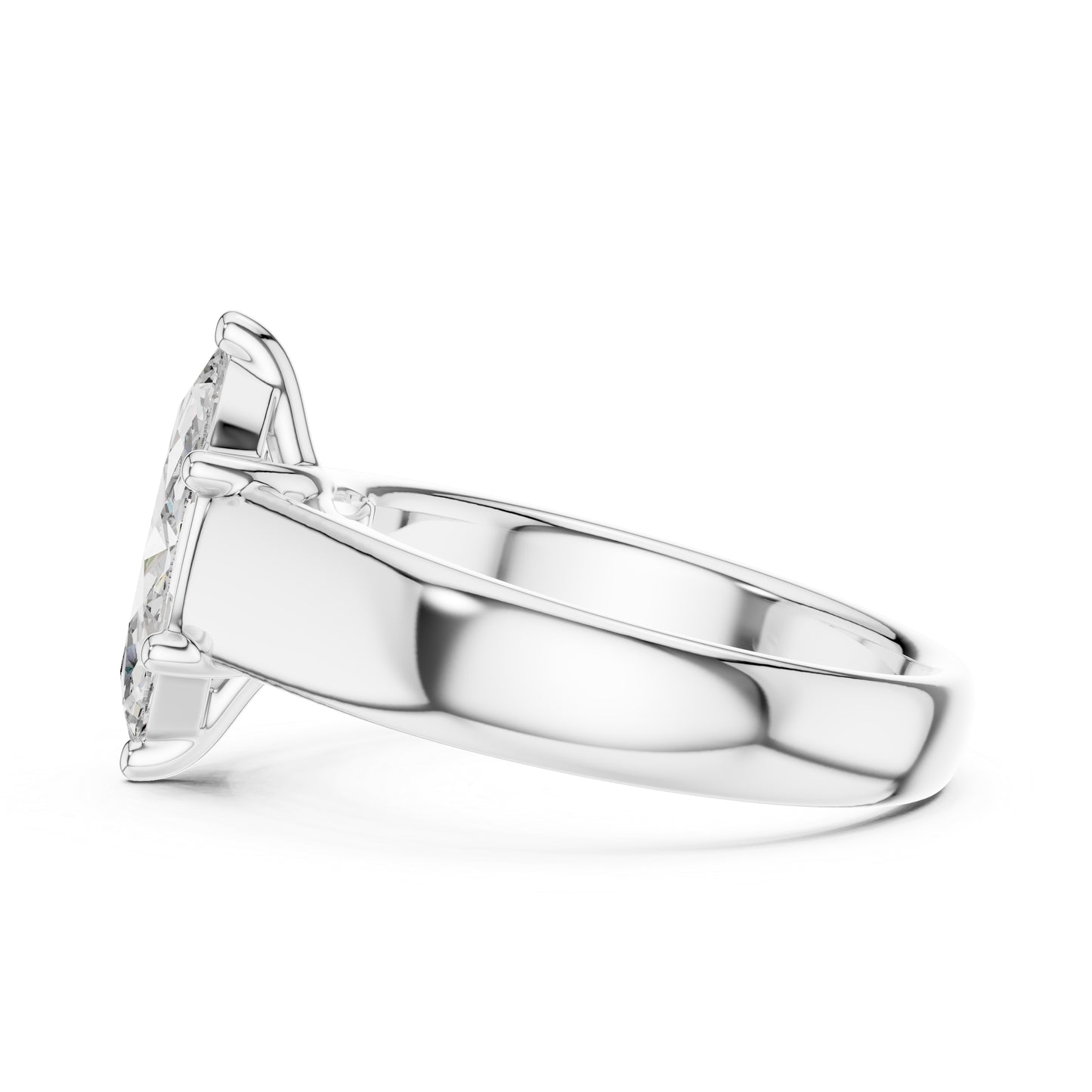 Marquise Lab-Grown Diamond Stud Ring in 14K Yellow Gold - Party Jewellery - Pure Carat