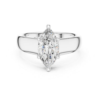 Marquise Lab-Grown Diamond Stud Ring in 14K Yellow Gold - Party Jewellery - Pure Carat