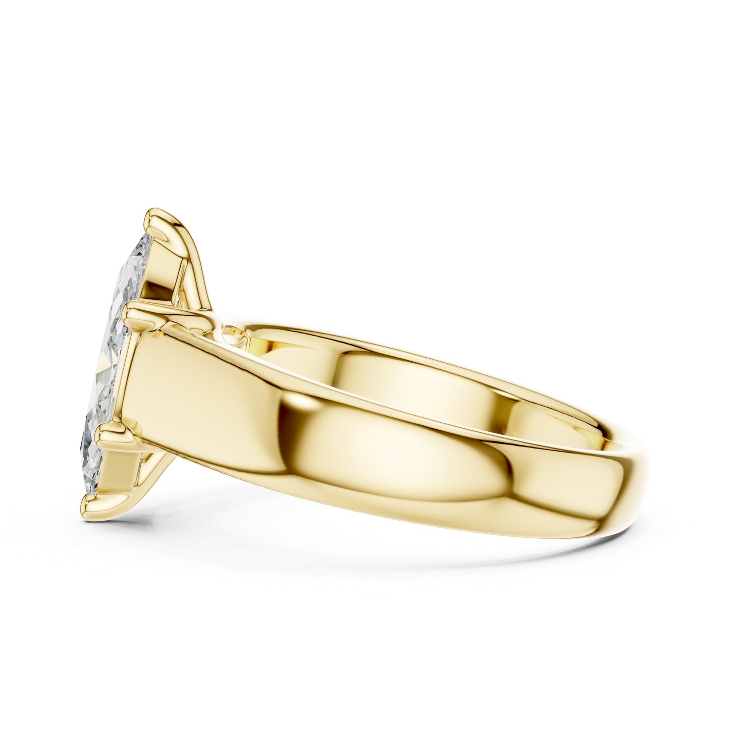 Marquise Lab-Grown Diamond Stud Ring in 14K Yellow Gold - Party Jewellery - Pure Carat