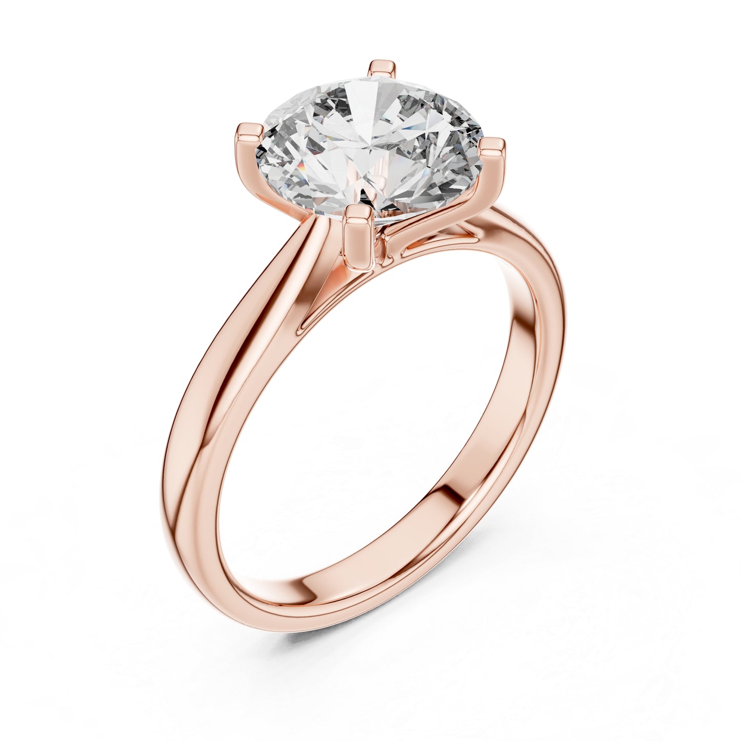 Women's Wedding Diamond Ring - Round Lab-Grown Stone in 14K White Gold - Pure Carat