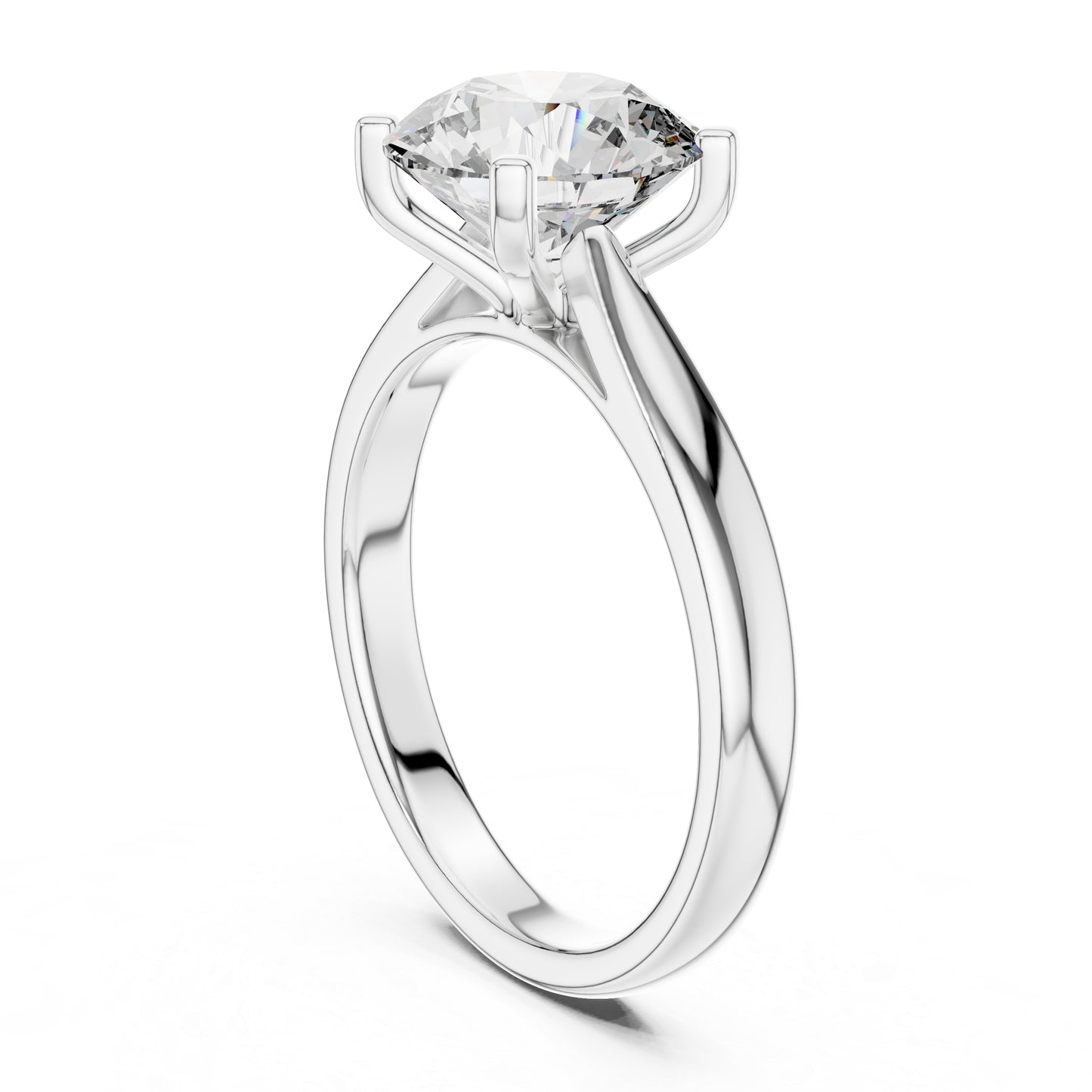Women's Wedding Diamond Ring - Round Lab-Grown Stone in 14K White Gold - Pure Carat