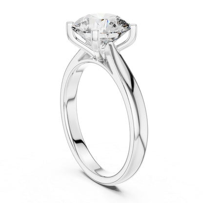 Women's Wedding Diamond Ring - Round Lab-Grown Stone in 14K White Gold - Pure Carat