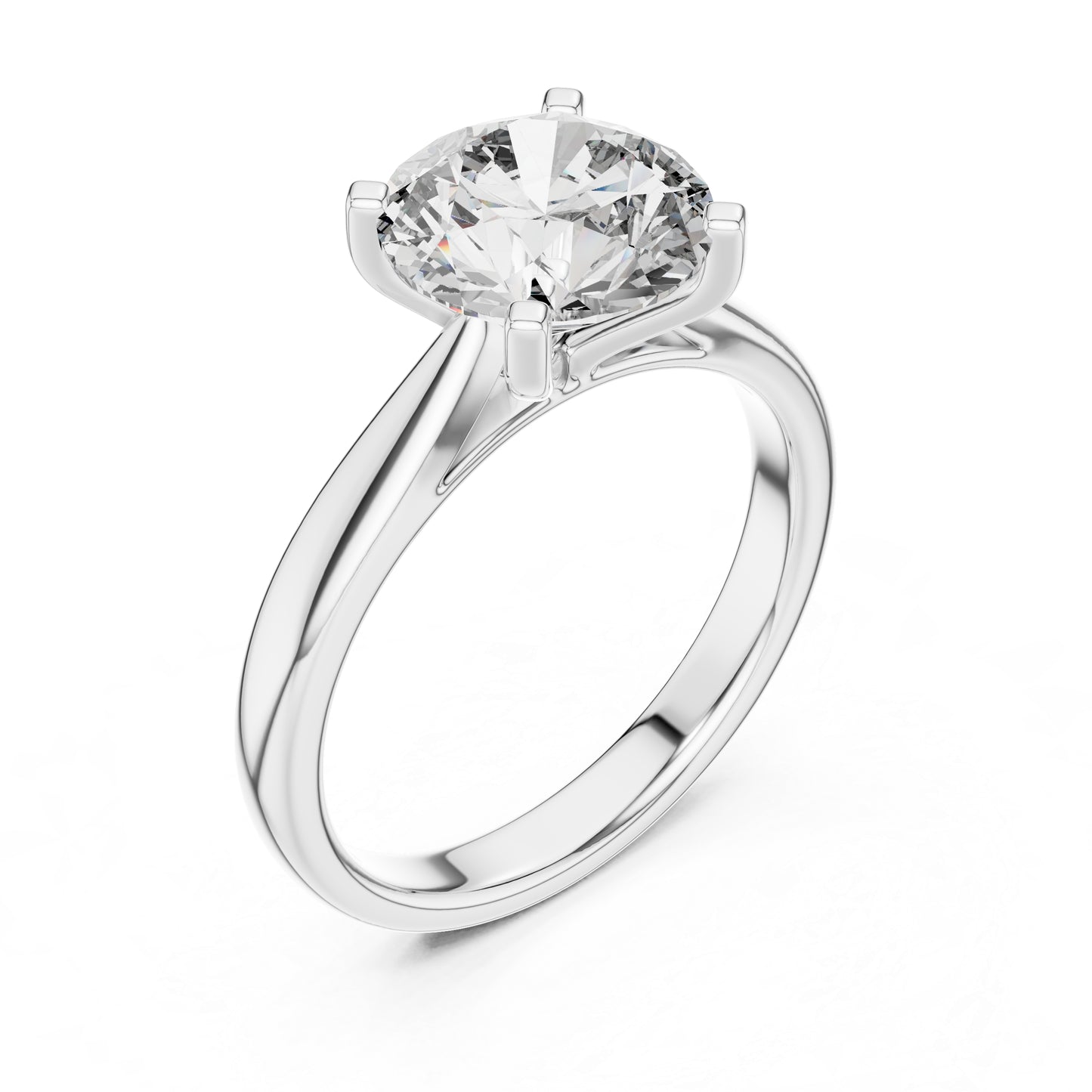 Women's Wedding Diamond Ring - Round Lab-Grown Stone in 14K White Gold - Pure Carat