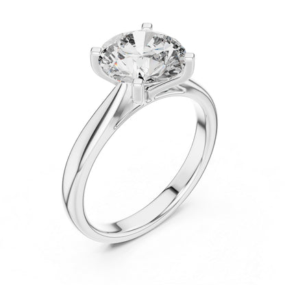 Women's Wedding Diamond Ring - Round Lab-Grown Stone in 14K White Gold - Pure Carat