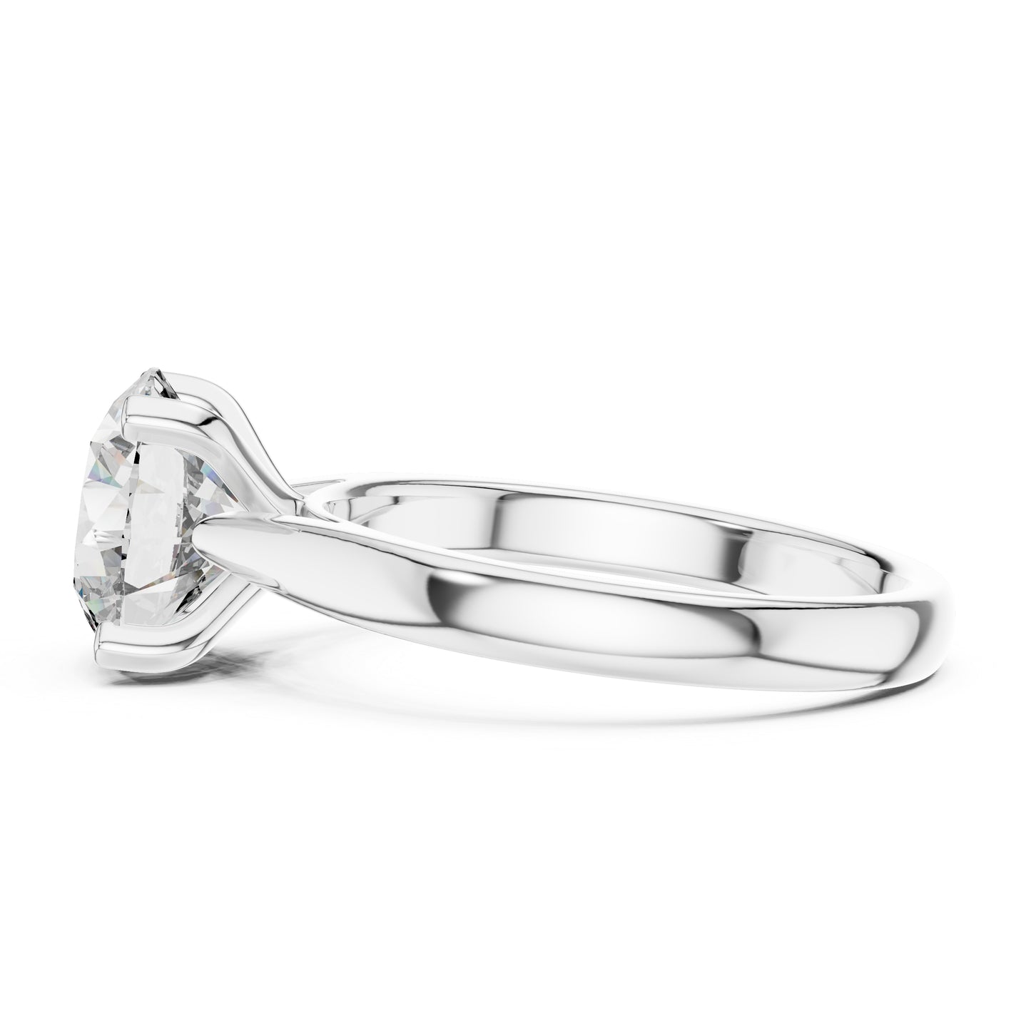 Women's Wedding Diamond Ring - Round Lab-Grown Stone in 14K White Gold - Pure Carat