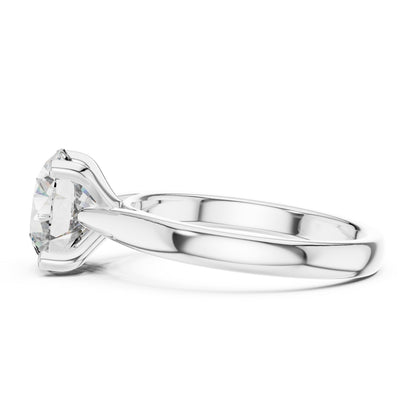 Women's Wedding Diamond Ring - Round Lab-Grown Stone in 14K White Gold - Pure Carat