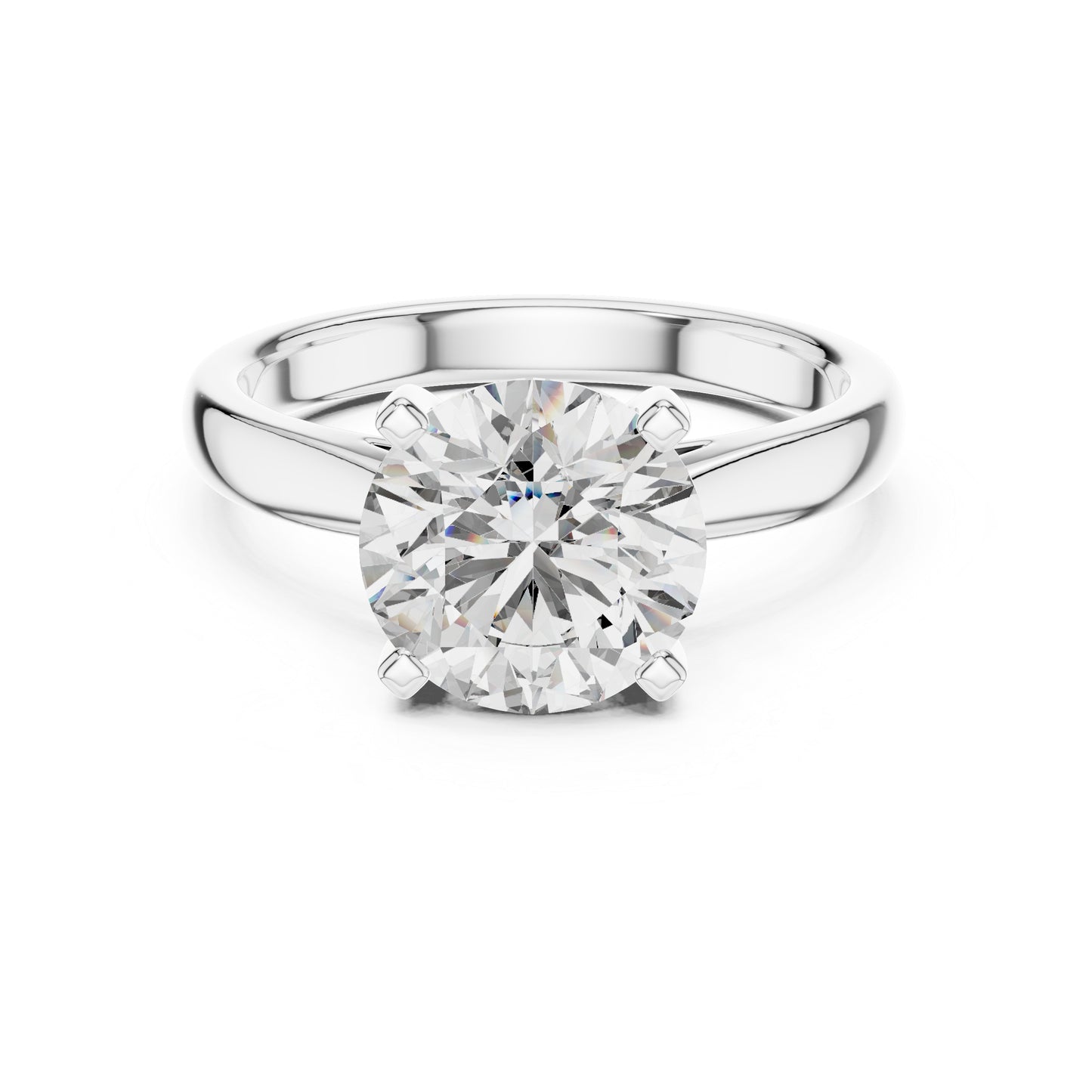 Women's Wedding Diamond Ring - Round Lab-Grown Stone in 14K White Gold - Pure Carat