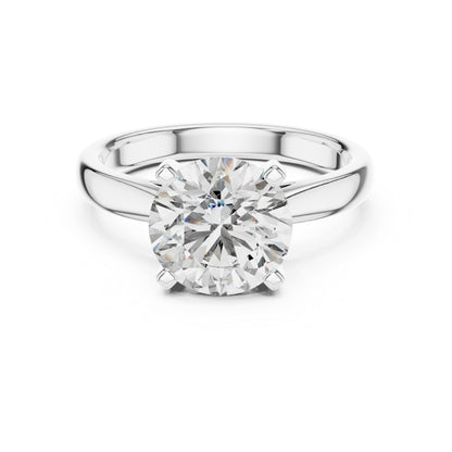 Women's Wedding Diamond Ring - Round Lab-Grown Stone in 14K White Gold - Pure Carat