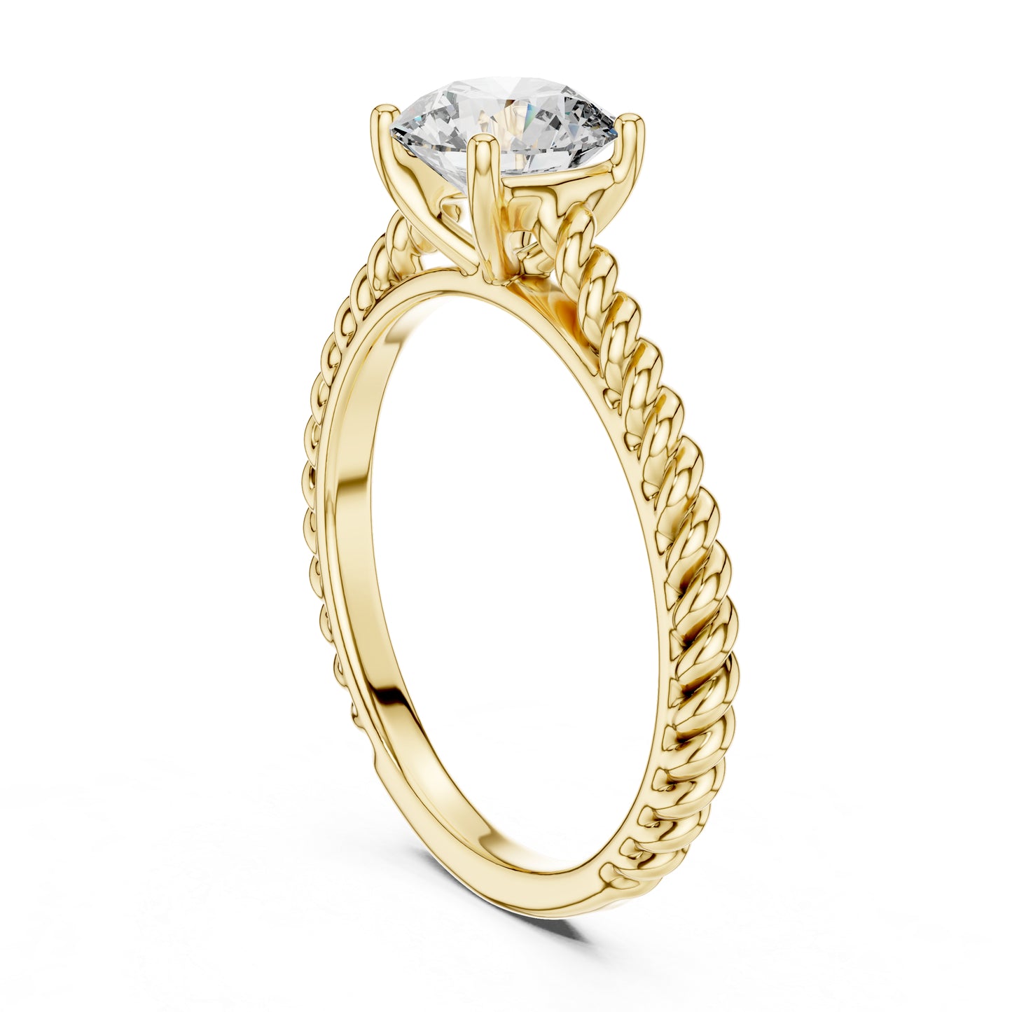 Gold ring with a diamond