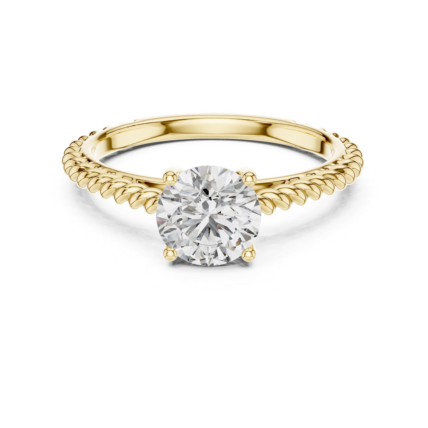 Women’s Round Lab-Grown Diamond Solitaire Ring in 14K Yellow Gold