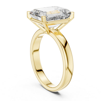 Emerald Lab-Grown Diamond Solitaire Ring in 18K Yellow Gold - Pure Carat